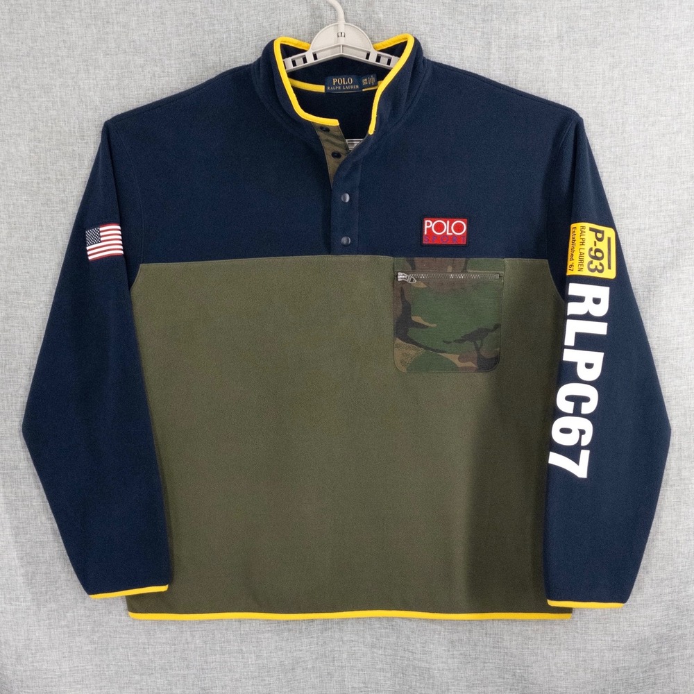 Polo Ralph Lauren Men's 2XB Hi Tech P-93 RLPC67 Camo Fleece Pullover